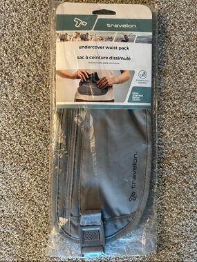 Travelon Gray Undercover Waist Pack RFID Travel Pouch